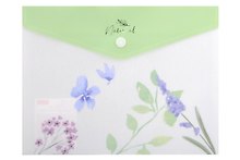 Папка -конверт «Natural blue flowers» А5 на кнопке, Hatber