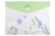 Папка-конверт А5 на кнопке "NATURAL BLUE FLOWERS", Hatber