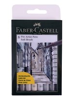 Ручки капиллярные"Pitt Artist Pen Soft Brush" 8цв., 8шт., пласт.уп., европодвес, Faber-Castell