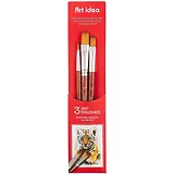 Кисти Art idea, синтетика, плоские, 3 штуки