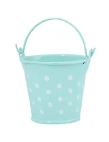 Декоративное изделие из жести ведро в горошек h= 5.5 см (YK6B) мятный