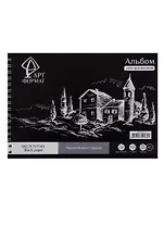 Альбом для эскизов А5 40л тон. черная 120г/м2, жестк. подложка, спираль, ARTформат