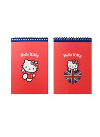 Блокнот А5 80л кл. "Hello Kitty. Red flag" гребень, блок офсет., 60 гр., мел.картон, глянцевая ламинация, ассорти, Премьера