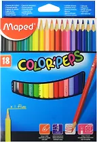 Карандаши цветные Maped, Color'Peps, 18 цветов