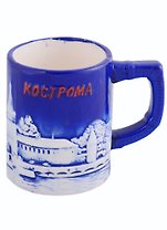 Кружка Кострома цв.синий (фарфор)(300мл)