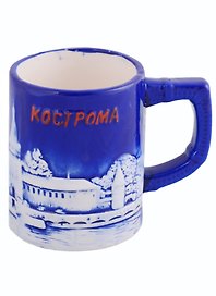 Кружка Кострома цв.синий (фарфор)(300мл)