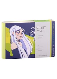 Скетчбук А5 80л "Street style" 100г/м2, доп.листы крафт, тв. обложка, на резинке, Greenwich Line