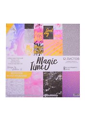 Набор бумаги для скрапбукинга с фольгир Magic time, 12 листов 30.5×30.5см 2742031
