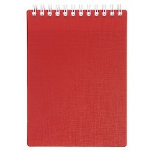 Блокнот А6 80л кл. "CANVAS" красный, пласт.обл, спираль