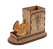 ГС Карандашница Дагестан с зеркальным элементом вид 2 (16x8x10см) (хдф, акрил)