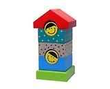 Игрушка развивающая, ALATOYS, Пирамидка деревянная Домик 7 деталей