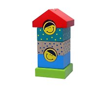 Игрушка развивающая, ALATOYS, Пирамидка деревянная Домик 7 деталей