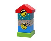 Игрушка развивающая, ALATOYS, Пирамидка деревянная Домик 7 деталей