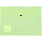 Папка-конверт А4 на кнопке "Glossy Neon" полупрозр.пластик, зеленый, Erich Krause