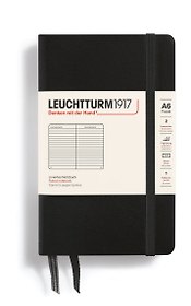 Записная книжка A6, 93 листа в линейку "Classic", твердая обложка, черный, Leuchtturm1917