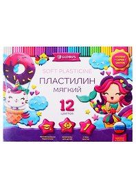 Пластилин «Для девочек», 12 цветов, 240 г, со стеком, Глобус