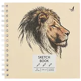 Скетчбук 195*195 80л "Царь зверей" белый офсет, 100г/м2, тв.обложка, широкая евроспираль