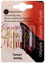 Перья 03шт "Drawing", бронзовые, для графики, блистер, Manuscript 