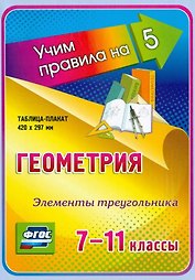 Геометрия. Элементы треугольника. 7-11 классы. Таблица-плакат (420х297)