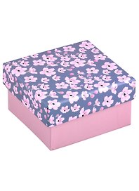Коробка подарочная "Розовые цветы"  9*9*5,5см, картон