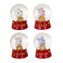 Фигурка декоративная в стеклянном шаре Лошадка, 4 варианта (4х4х5)
