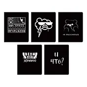 Тетрадь в клетку Listoff, "Total Black. Not", 48 листов