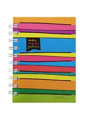 Записная книжка А6 100л кл. "Яркие полоски" 7БЦ, евроспираль, тисн.зол.фольгой, выб.лак, Listoff