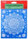 Новогоднее оконное украшение с глиттером и раскраской Снежинка (15,5x17,5)