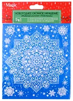 Новогоднее оконное украшение с глиттером и раскраской Снежинка (15,5x17,5)