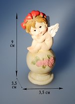 Фигурка Ангел с сердечками 10см (2в.)