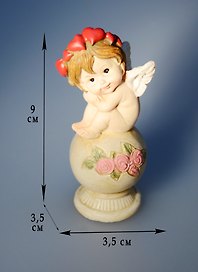 Фигурка Ангел с сердечками 10см (2в.)
