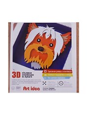 3D объемная аппликация из бумаги Болонка 10*10см (MBUM-0002) (упаковка) (Art idea )