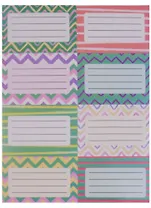 Наклейки для тетрадей 24шт "Зигзаги и полосы"