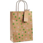 Пакет А5 25*18*8 Рolka dot нейтр., крафт - 0