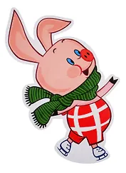 Мини-плакат "Пятачок-фигурист"