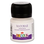 Краска акриловая белая 20мл "Декола" матовая, ЗХК