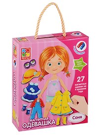 Магнитная игра-одевашка «Соня» 27 магнитных элементов одежды, Vladi Toys