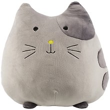 Мягкая игрушка Котик, с ушками (серый) (32х28)