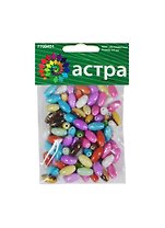 Набор для творчества, Бусины пластиковые Микс Цветные Камешки 2379, 8*6mm, 105шт/упак