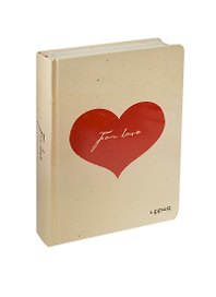 Блокнот Сердце твердый белый с красным сердцем (003288) (18х17) (Карамба)