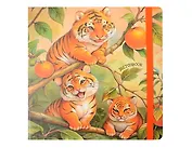 Скетчбук 200*200 80л "Цитрусовые тигрята" 100г/м2, тв.обложка, мат.ламинация, резинка