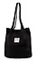 Сумка-шоппер с кнопкой черная (вельвет) (33х31), Bookvalno - 2