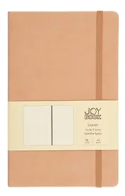 Книга для записей А5 96л тчк. "Joy Book. Крем-брюле" иск.кожа, тонир.блок, скругл.углы, ляссе, резинка, карман на задн.форзаце