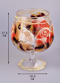 Ваза декоративная Роза на жгуте (1000мл) (стекло) (135-3057)