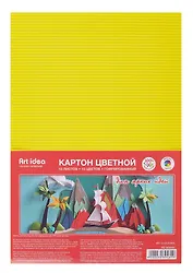 Картон цветной 10 цветов, 10 листов, А4 гофрированный, Art idea