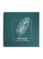 Скетчбук 195*195 20л "Перо", 200г/м2, тв.обложка, фольга, гребень