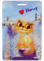 Чехол для карточек СПб Рыжая кошечка и набережная