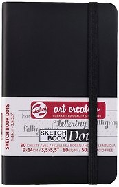 Скетчбук А6 80л тчк. "Art Creation" 80г/м2, черн.тв.обл., резинка