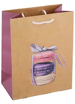 Пакет А5 23*18*10 "Макаруны" жен., крафт