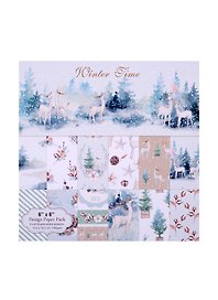 Бумага для скрапбукинга «Winter time», 12 листов, 15,2х15,2 см, двусторонняя, 12 дизайнов